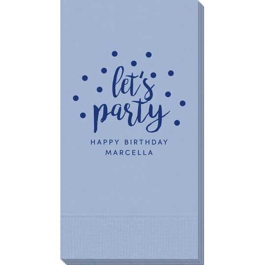 Confetti Dots Let's Party Guest Towels